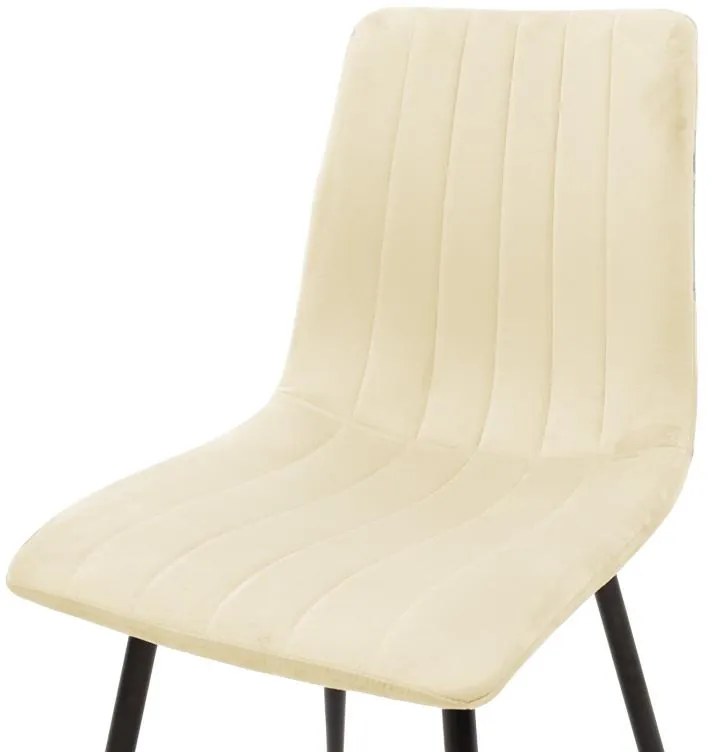 Καρέκλα Τραπεζαρίας Noor σε Μπέζ ύφασμα και Μαύρο Μεταλλικό πόδι 44x53x86εκ. 4αδα 44x53x86 εκ.