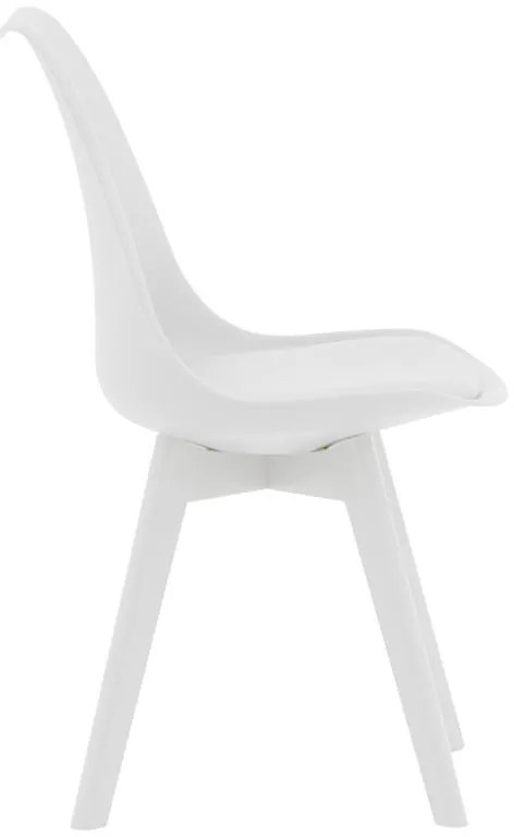 Καρέκλα Gaston PP-PU λευκό-πόδι ξύλο λευκό 43x51x75εκ. 43x51x75 εκ.