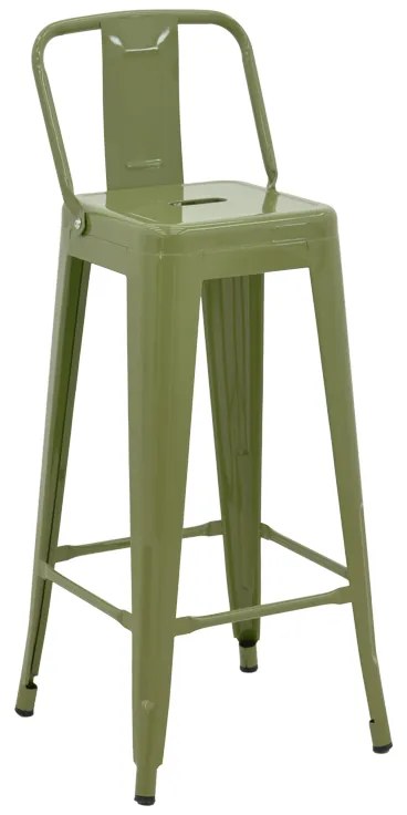 Σκαμπό μπαρ με πλάτη Utopia pakoworld μέταλλο σε λαδί απόχρωση 42x42x97εκ