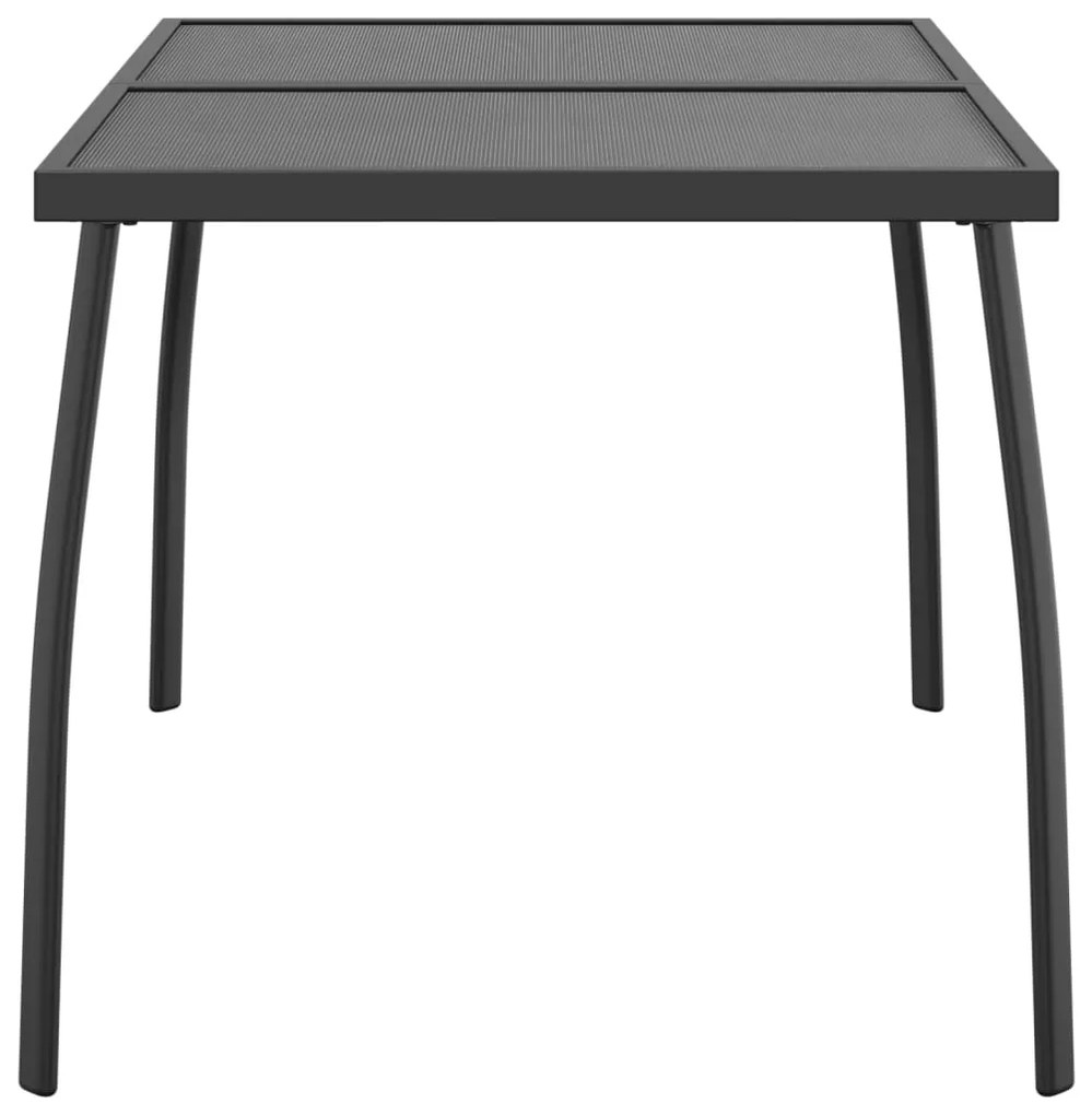 vidaXL Τραπέζι Κήπου Ανθρακί με Πλέγμα 110 x 80 x 72 εκ. Ατσάλινο