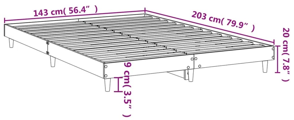 ΠΛΑΙΣΙΟ ΚΡΕΒΑΤΙΟΥ ΜΑΥΡΟ 140X200 ΕΚ. ΕΠΕΞΕΡΓ. ΞΥΛΟ 832038