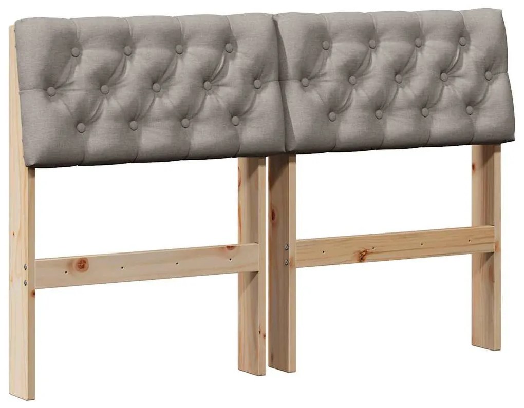 vidaXL Ταπετσαρισμένο κεφαλάρι Taupe 120 cm Στερεά ξυλεία πεύκου