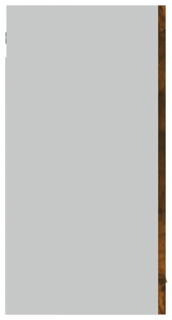 vidaXL Κρεμαστό Γυάλινο Ντουλάπι &quot;Lyon&quot; Καπνιστή Δρυς 80x31x60 εκ. από Τεχνητό Ξύλο