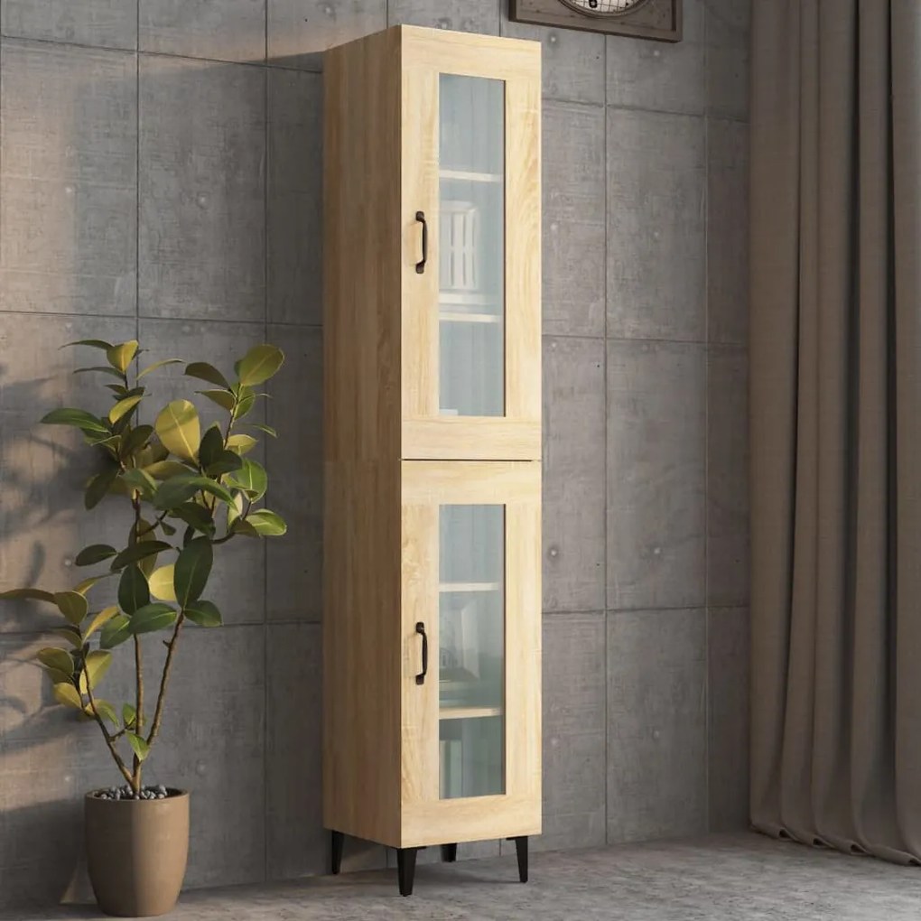 vidaXL Ντουλάπι Τοίχου Κρεμαστό Sonoma Δρυς 34,5x34x90 εκ.