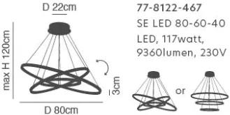 Γραμμικό Φωτιστικό SE LED 80-60-40 OLYMPIC PENDANT CHROME Α5