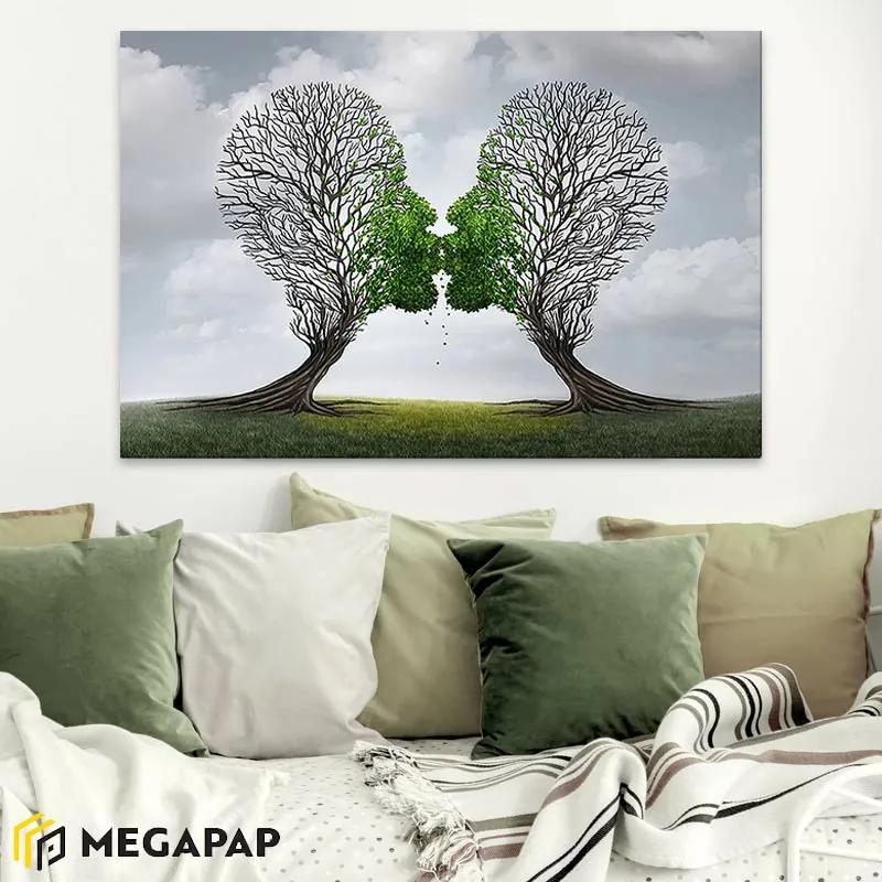 ΠΙΝΑΚΑΣ ΣΕ ΚΑΜΒΑ "TREES GROWING WITH LOVE" MEGAPAP ΨΗΦΙΑΚΗΣ ΕΚΤΥΠΩΣΗΣ 75X50X3ΕΚ.
