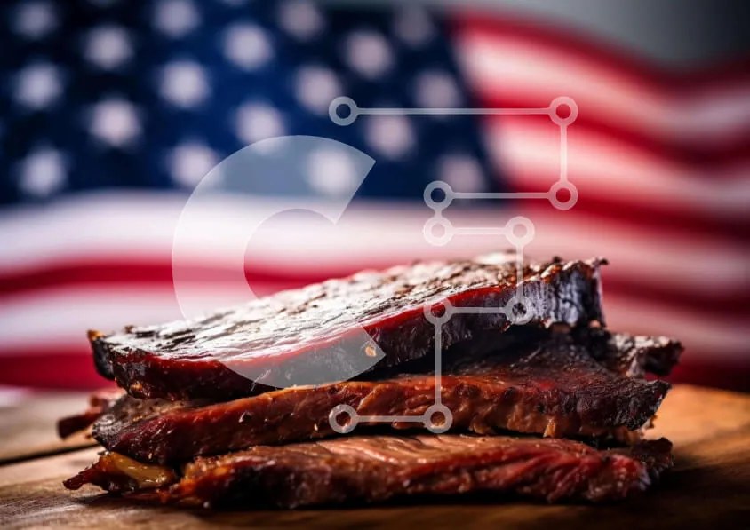 Intra Συλλεκτικό Ξύλινο Παζλ Plywood  4mm - Patriotic Beef Ribs: A Delicious Way to Celebrate Σε Ξύλινο Κουτί - Διαστάσεις: 10x10 cm – 25 κομμάτια