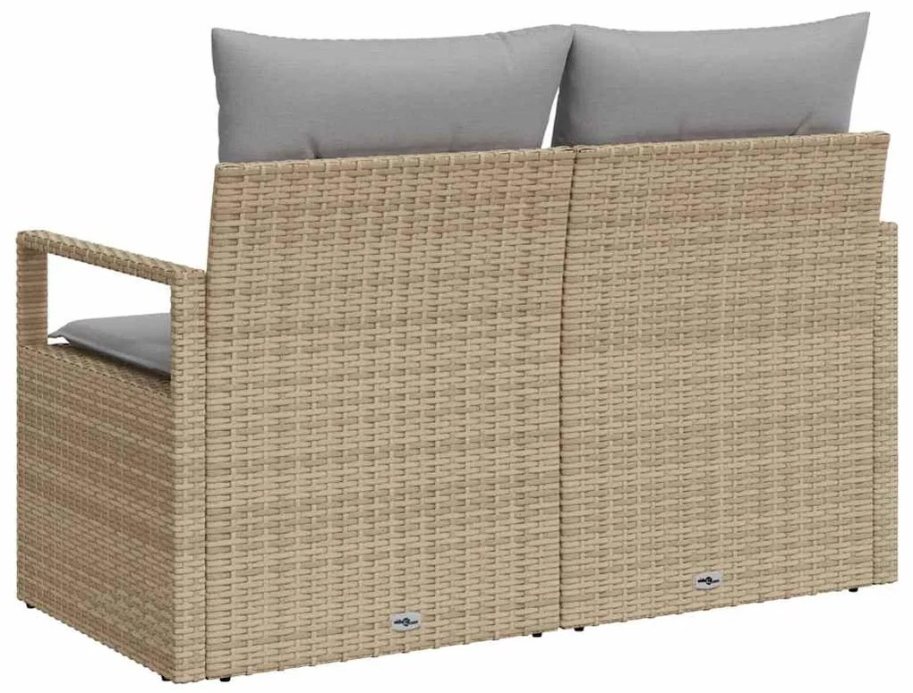 vidaXL Καναπές Κήπου με μαξιλάρι Μπεζ 120 x 62 x 69εκ συνθετικό ρατάν