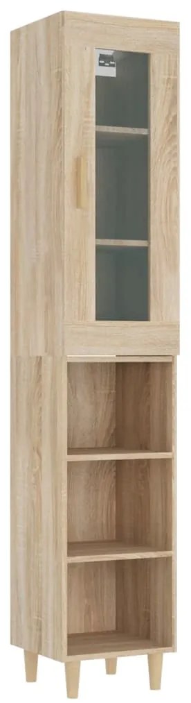 vidaXL Μπουφές Sonoma δρυς 34,5 x 34 x 180 εκ. από Επεξεργασμένο Ξύλο