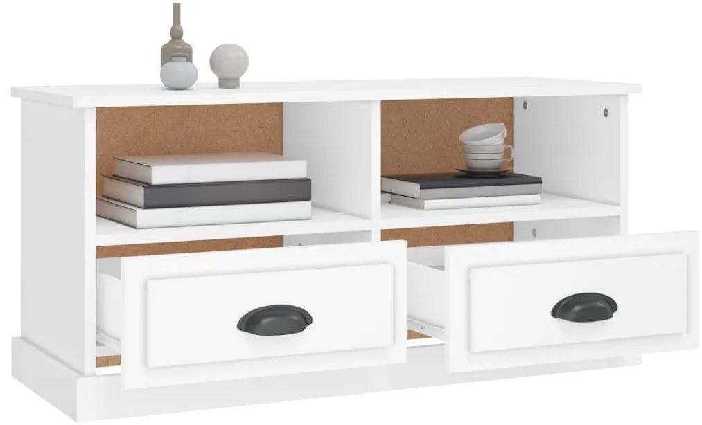 vidaXL Έπιπλο Τηλεόρασης Λευκό 93 x 35,5 x 45 εκ. Επεξεργασμένο Ξύλο