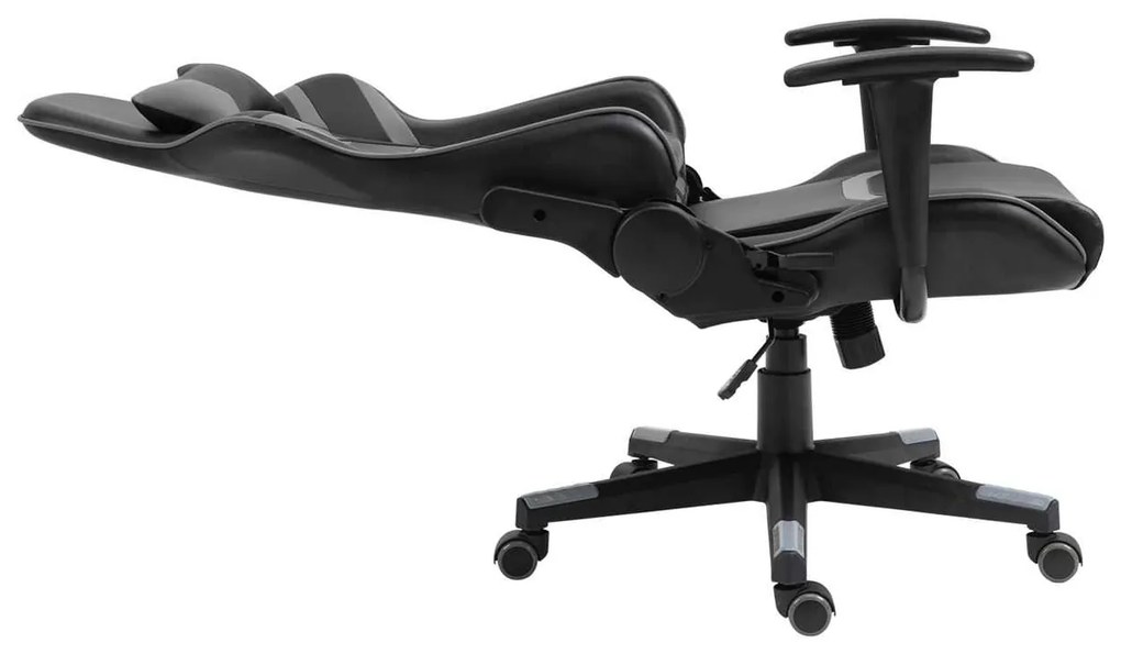 BF9050 Gaming Πολυθρόνα Γραφείου, Ανάκλιση Πλάτης έως 90°, Pu Μαύρο - Γκρι 67x69x124/134cm