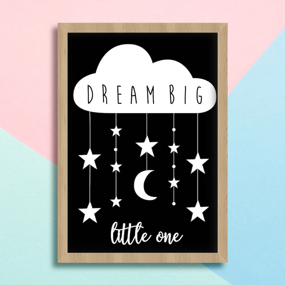Παιδικός Πόστερ με Συννεφάκι Dream Big KD312 21x30cm Εκτύπωση Πόστερ (χωρίς κάδρο)