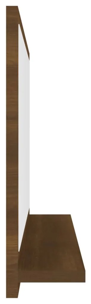 vidaXL Καθρέφτης Μπάνιου Καφέ Δρυς 60x10,5x37 εκ. Επεξεργ. Ξύλο