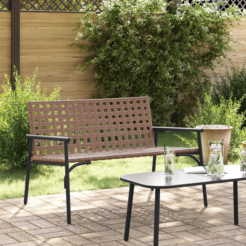 vidaXL Κήπος Πάγκος Μαύρος 113x79x75 εκ. Ρατάν