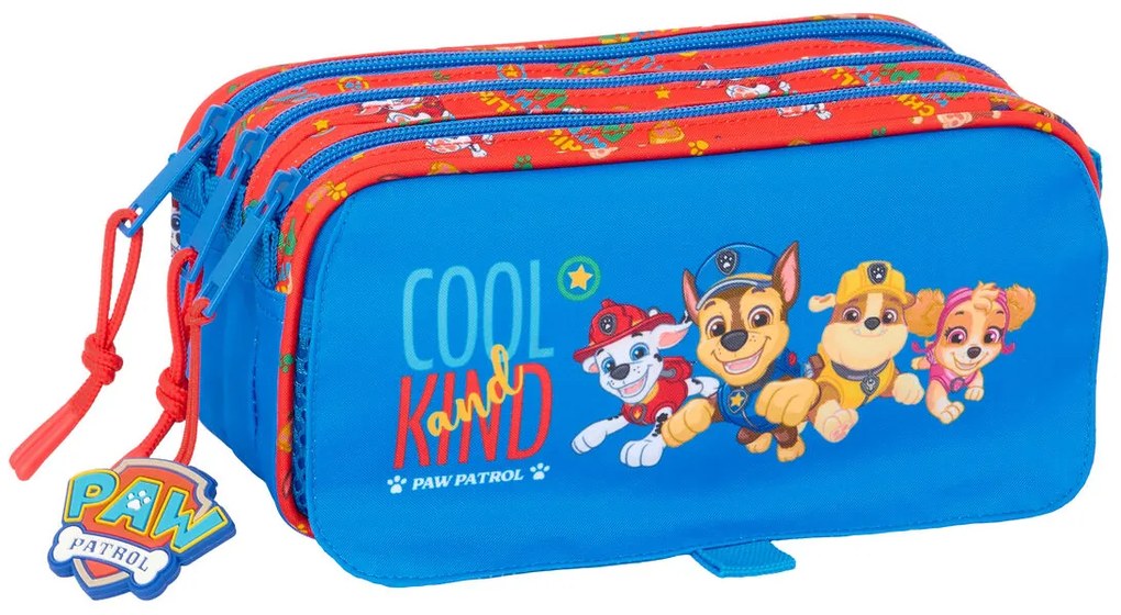 Τριπλή Κασετίνα The Paw Patrol Cool Μπλε Κόκκινο 21,5 x 10 x 8 cm