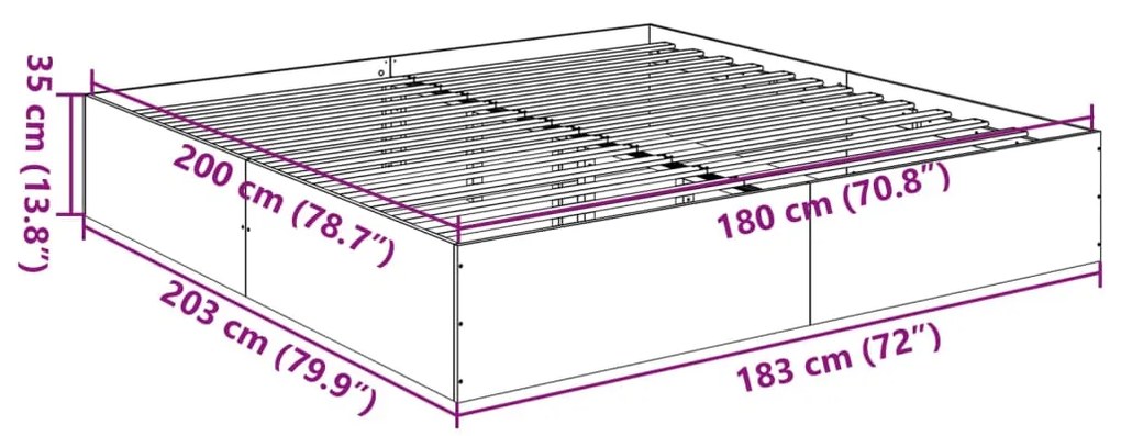 ΠΛΑΙΣΙΟ ΚΡΕΒΑΤΙΟΥ ΓΚΡΙ SONOMA 180X200 ΕΚ. ΕΠΕΞΕΡΓΑΣΜΕΝΟ ΞΥΛΟ 3280998
