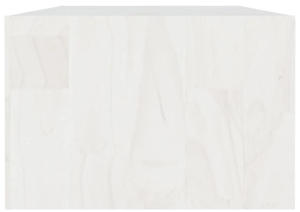 Τραπεζάκι Σαλονιού Λευκό 110 x 50 x 34 εκ από Μασίφ Ξύλο Πεύκου - Λευκό
