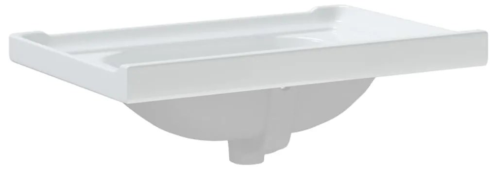 vidaXL Νιπτήρας Μπάνιου Ορθογώνιος Λευκός 71 x 48 x 23 εκ. Κεραμικός