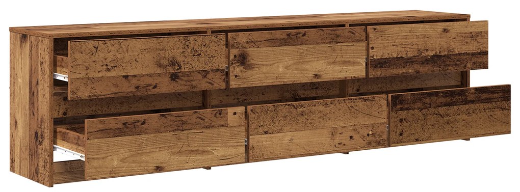 vidaXL Ντουλάπι TV με συρτάρι Καφέ 180 x 34 x 50 εκ Επεξεργασμένο ξύλο