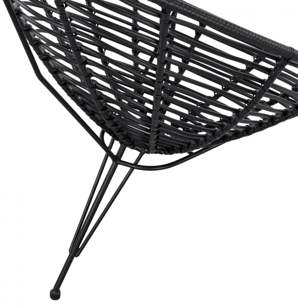 Καρέκλα - Πολυθρόνα ALLEGRA C5458.02 Μεταλλική με Wicker Μαύρο Τύπου Φωλιά 73x83x86Υ εκ. 73x83x86 εκ.