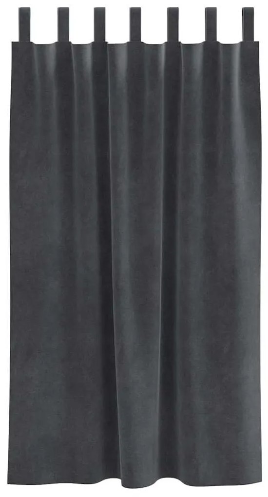 vidaXL Κουρτίνες με κουρτίνες 2 pcs Ανοιχτό γκρι 140 x 175 cm Βελούδο