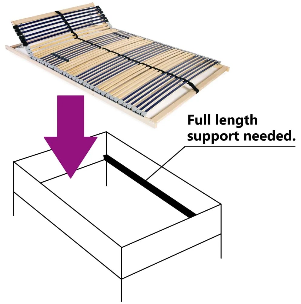 vidaXL Τελάρο Κρεβατιού με 42 Σανίδες & 7 Ζώνες 100 x 200 εκ.