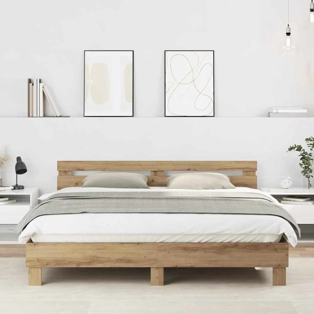 vidaXL Πλαίσιο Κρεβατιού Artisan Oak 180 x 200 cm Επεξεργασμένο ξύλο
