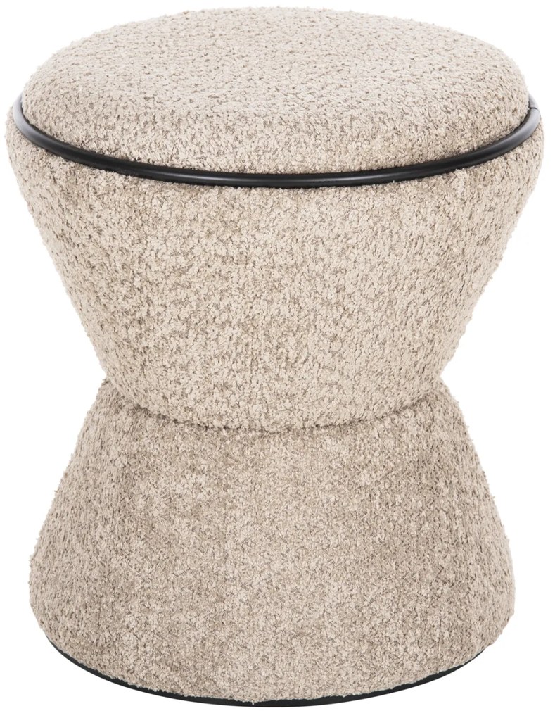 ΣΚΑΜΠΟ ΣΤΡΟΓΓΥΛΟ LINNER HM9604.08 ΜΠΟΥΚΛΕ ΥΦΑΣΜΑ ΜΠΕΖ-ΜΑΥΡΗ ΛΕΠΤΟΜΕΡΕΙΑ Φ38x44 εκ.