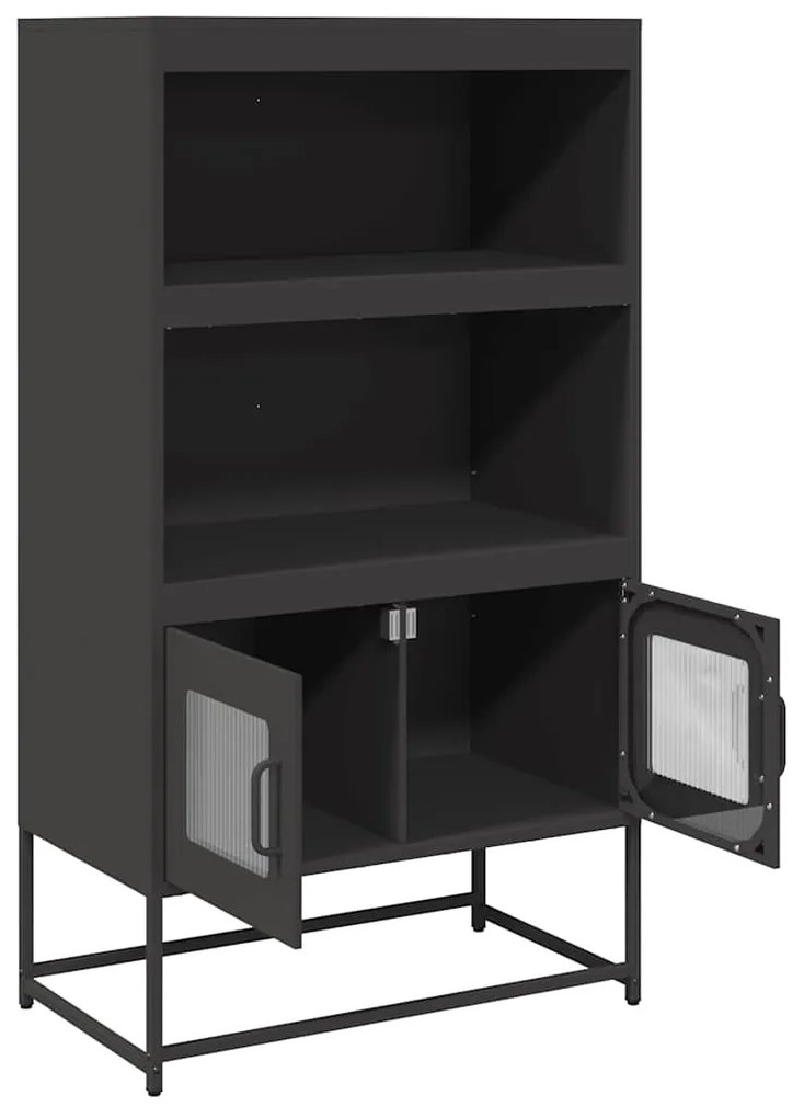 vidaXL Highboard Μαύρο 68x39x123 cm Χάλυβας