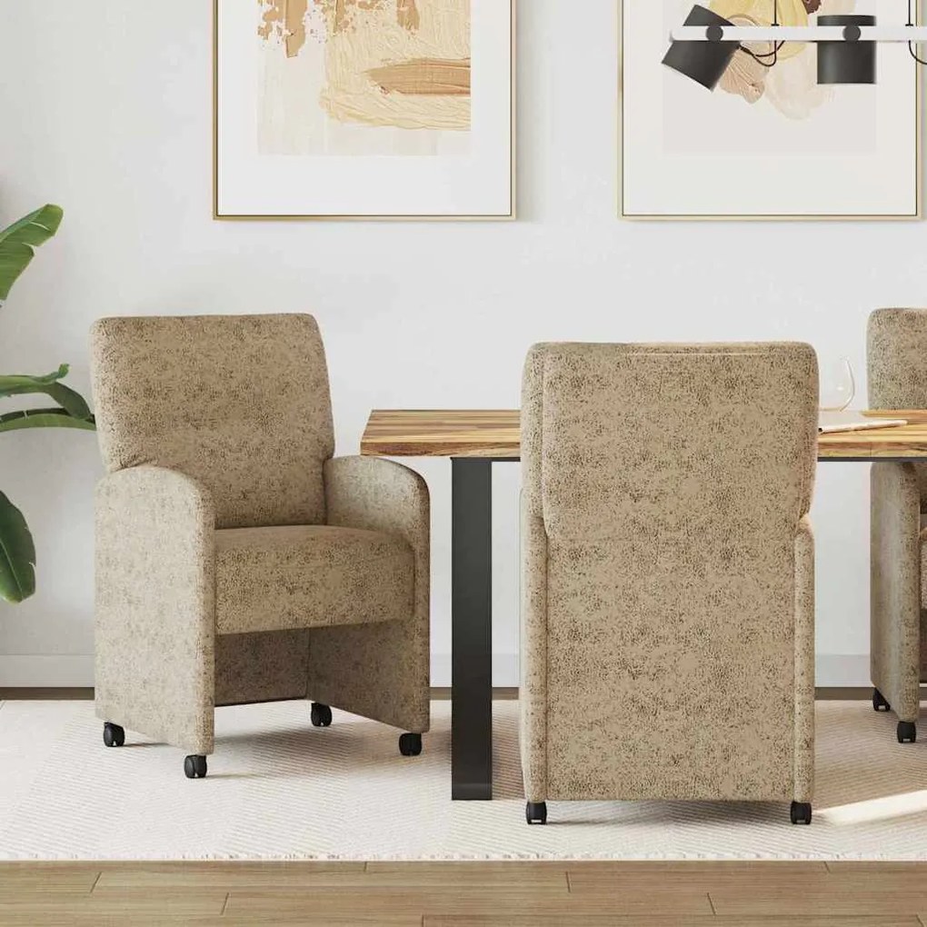 vidaXL Καρέκλες Φαγητού με Ρόδες 2 pcs Ανοιχτό γκρι 57 x 67 x 95 εκ