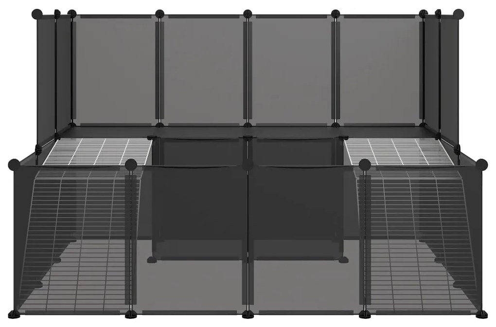 vidaXL Κλουβί Μικρών Ζώων Μαύρο 143x107x93 εκ. Πολυπροπυλένιο &amp; Ατσάλι