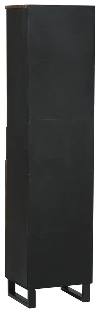 vidaXL Ντουλάπι Μπάνιου Ριγέ Καφέ 38 x 33 x 160 εκ. Μασίφ ξύλο μάνγκο