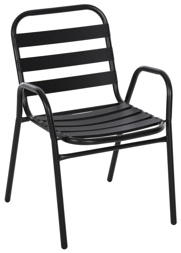 Καρέκλα PRELUDE C5970.03 με Μεταλλικό Σκελετό και Κάθισμα Αλουμινίου Μαύρη 54x56x79Υεκ 54x56x79 εκ.