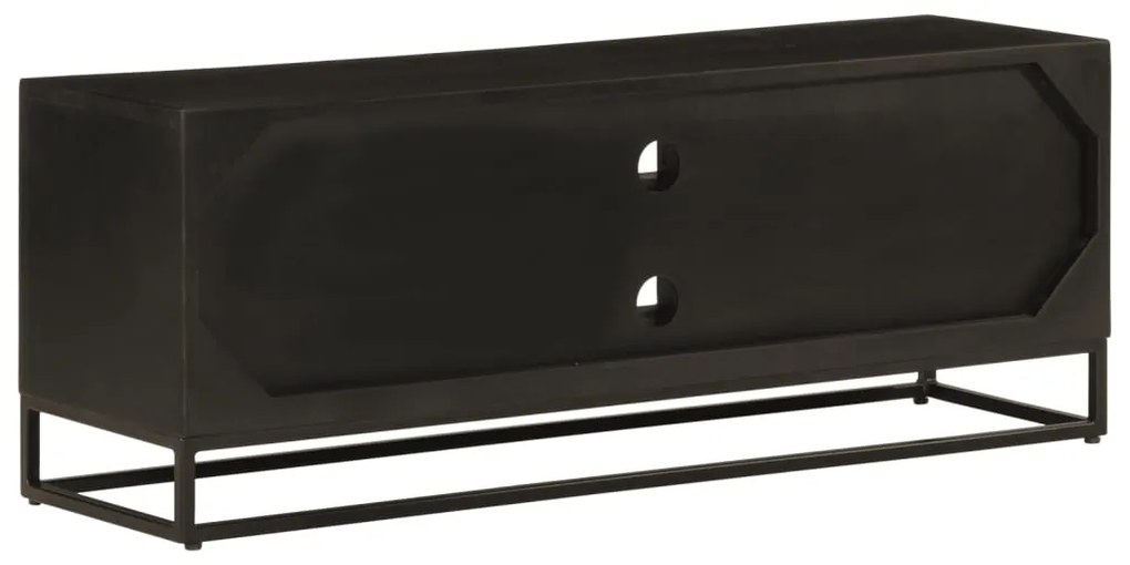vidaXL Έπιπλο Τηλεόρασης Μαύρο 110x30x40εκ.Μασίφ Ξύλο Μάνγκο &amp; Σίδηρος