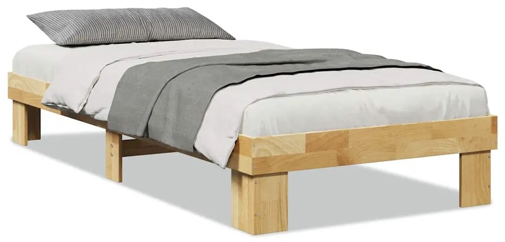 vidaXL Πλαίσιο κρεβατιού χωρίς στρώμα 90x190 cm μασίφ ξύλο δρυς