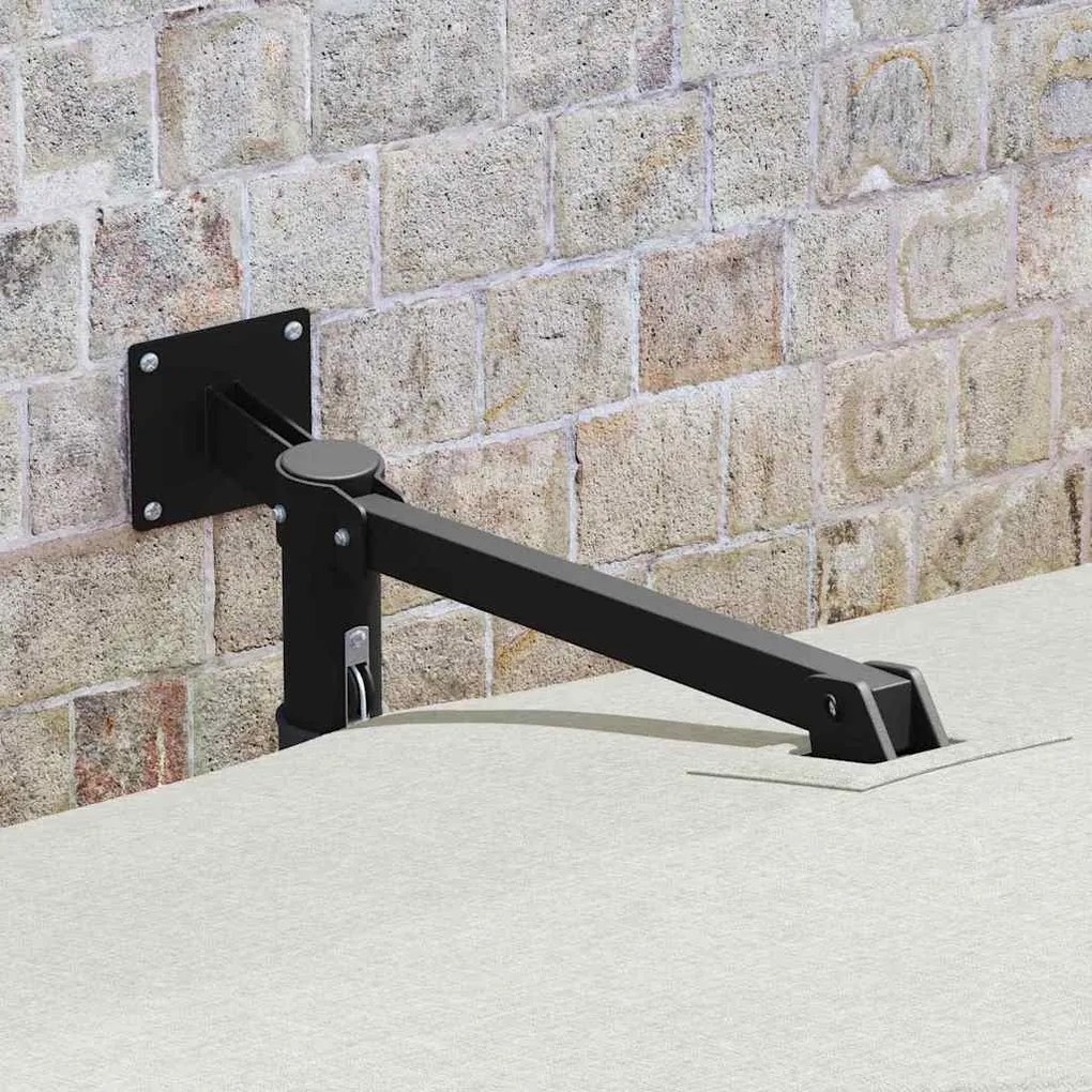 vidaXL Ομπρέλα Κήπου Μπεζ και Μαύρο 248.5 x 247.5 x 160 εκ.