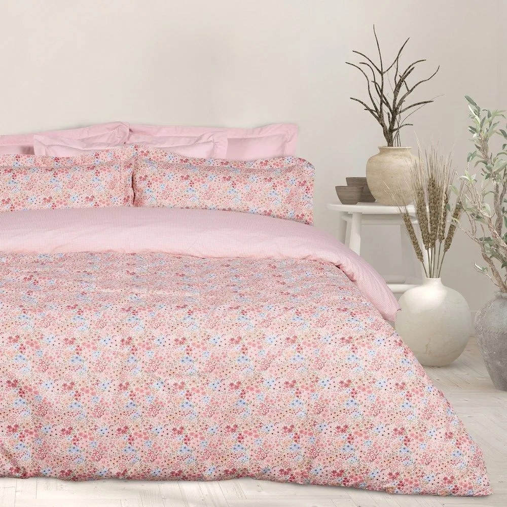 Σεντόνια Happy 9671 (Σετ 4τμχ) Pink-Salmon Das Home King Size 260x280cm 100% Βαμβάκι