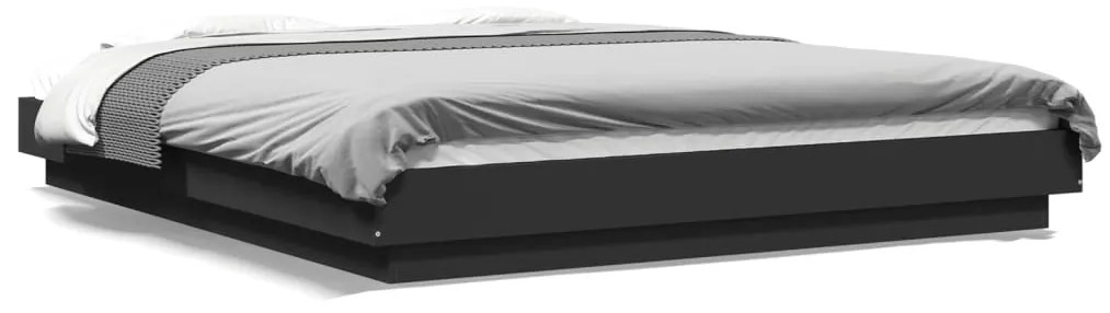 vidaXL Πλαίσιο Κρεβατιού Μαύρο 160x200 εκ. Επεξεργασμένο Ξύλο