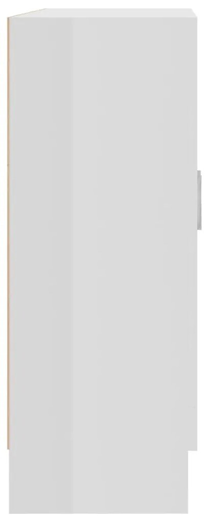 Βιβλιοθήκη Γυαλιστερό Λευκό 82,5 x 30,5 x 80 εκ. Επεξ. Ξύλο - Λευκό