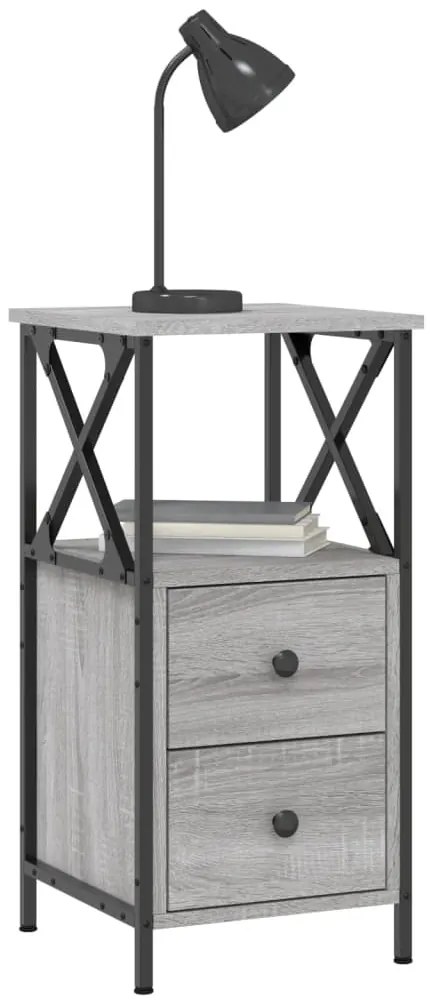 vidaXL Κομοδίνο Γκρι Sonoma 34 x 35,5 x 70 εκ. από Επεξεργασμένο Ξύλο
