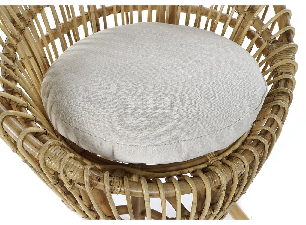 Πολυθρόνα DKD Home Decor 8424001750092 Φυσικό βαμβάκι Λευκό ρατάν (74 x 67 x 85 cm)