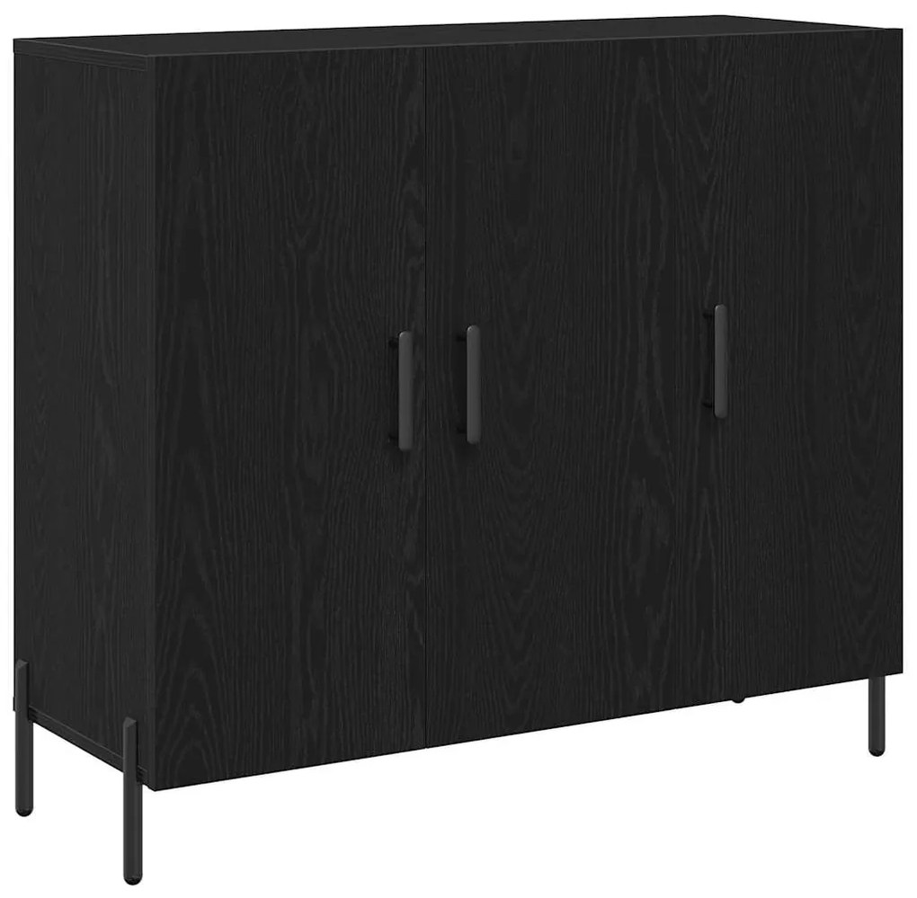 vidaXL Πλαϊνό γραφείο Μαύρη Οξυά 90 x 34 x 80 εκ. Επεξεργασμένο ξύλο