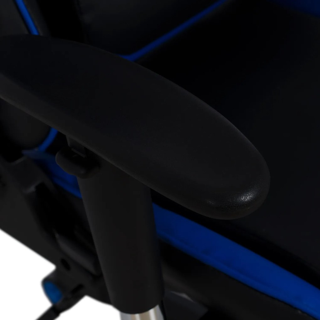 Πολυθρόνα Γραφείου Gaming Zayn Μαύρο-Μπλε Pu 67x70x134 Cm
