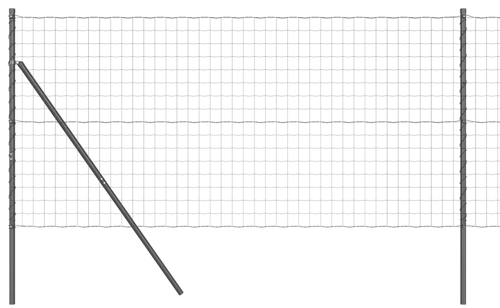 vidaXL Euro Fence με 7 στύλους 1x10 μ γαλβανισμένο ατσάλι γκρι