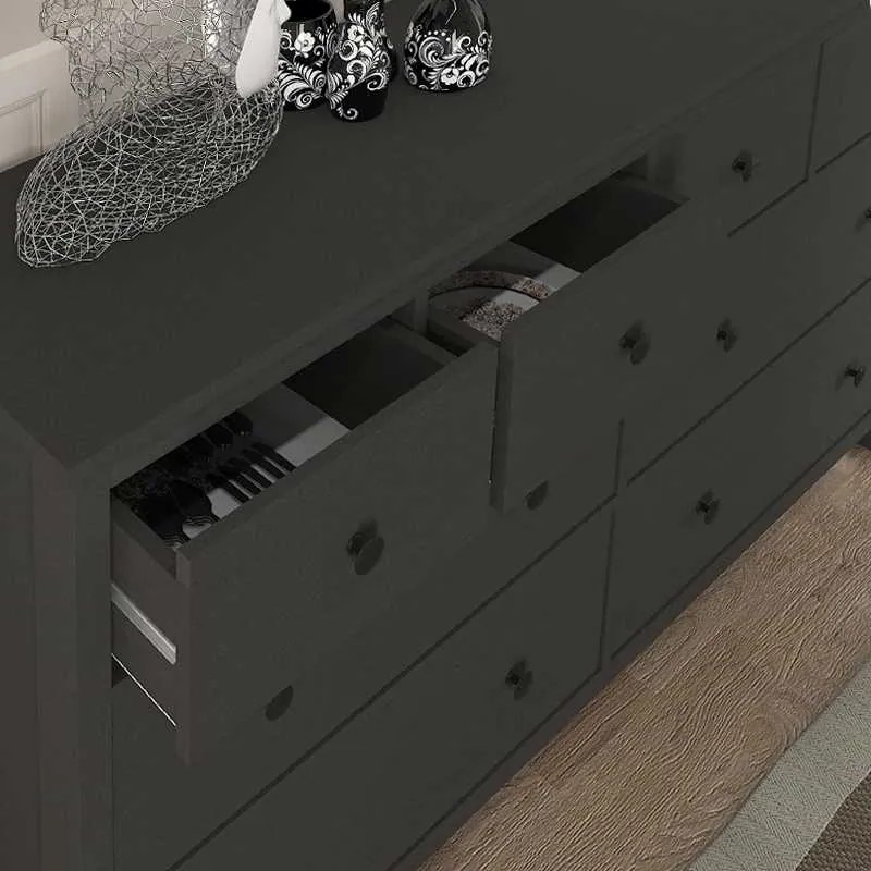 Συρταριέρα - Μπουφές Sabina Megapap χρώμα ανθρακί 160x50x96εκ.