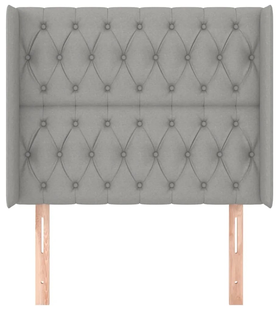 vidaXL Κεφαλάρι με Πτερύγια Ανοιχτό Γκρι 93x16x118/128 εκ. Υφασμάτινο