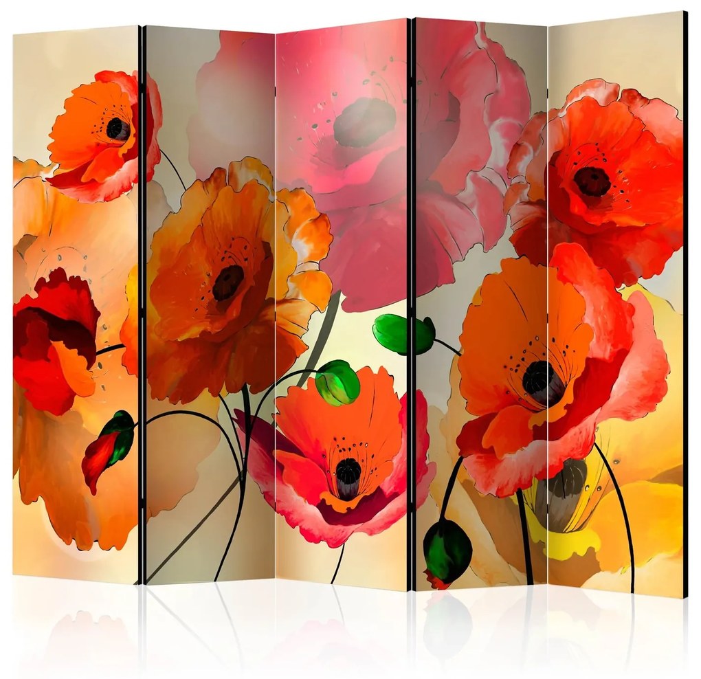 Διαχωριστικό με 5 τμήματα - Velvet Poppies II [Room Dividers] 225x172