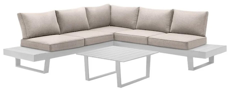Σαλόνι Κήπου Γωνιακό Lyra 0235980 (Σετ 3τμχ) White 4 Θέσεων