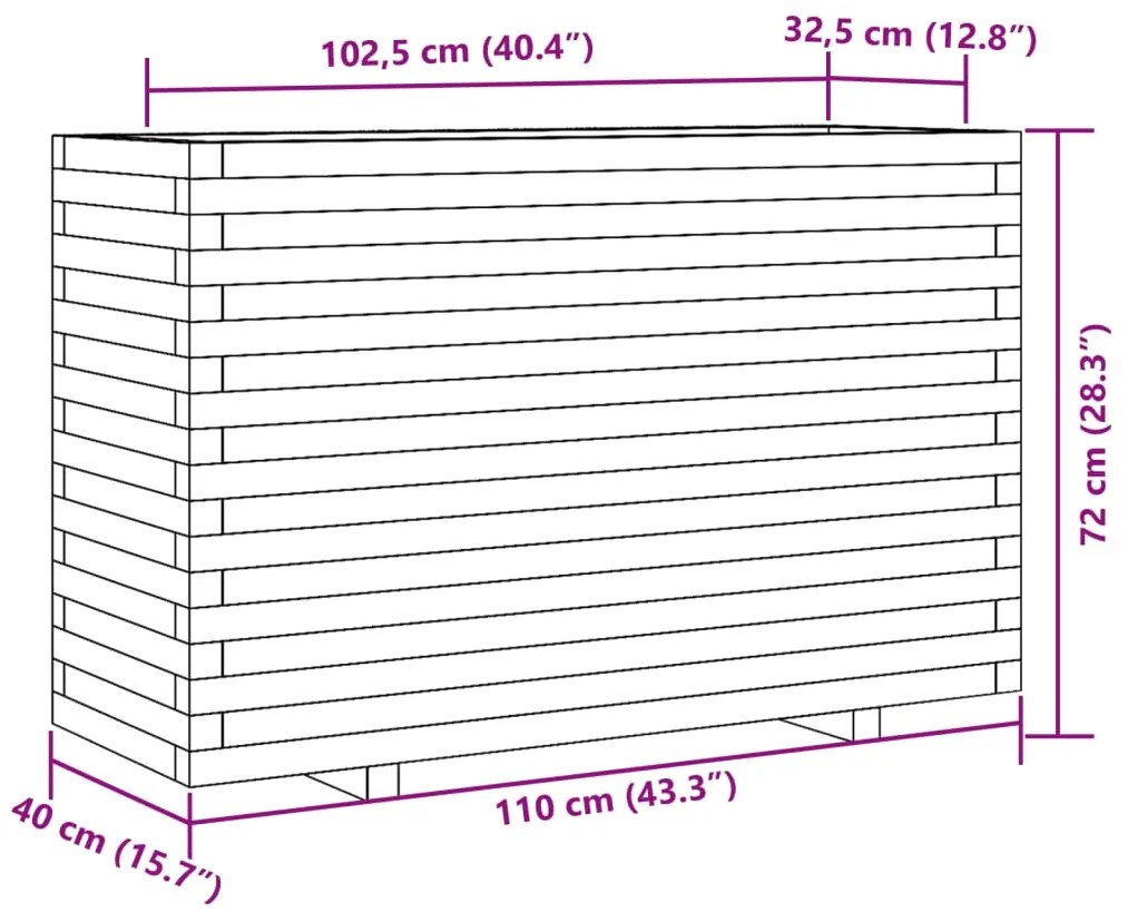 ΖΑΡΝΤΙΝΙΕΡΑ ΚΑΦΕ ΚΕΡΙΟΥ 110X40X72 ΕΚ. ΑΠΟ ΜΑΣΙΦ ΞΥΛΟ ΠΕΥΚΟΥ 3282641