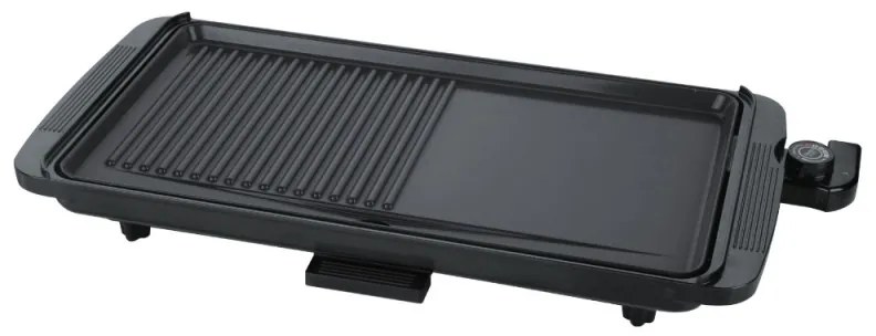 Ηλεκτρική ψησταριά Rosberg R51015H, 2000W, 49x26,5 cm, 2 ζώνες, Αντικολλητική, Μαύρο